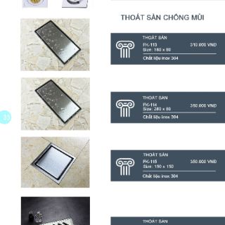 THOÁT SÀN NGĂN MÙI CAO CẤP 18x8cm