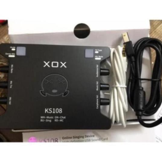 ☢️MẠI DÔ☢️ Sound card XOX KS108 cho micro thu âm, sound card hát karaoke hát live stream âm thanh tuyệt đỉnh