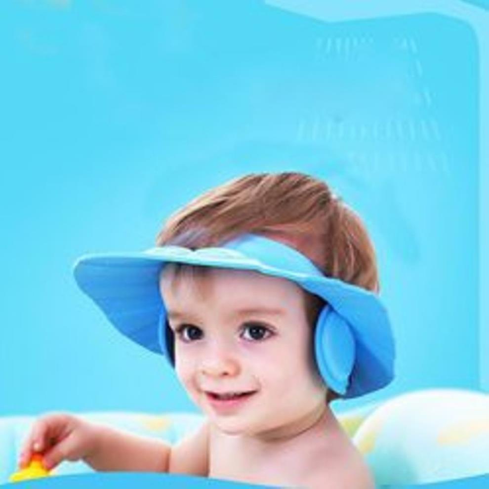 Mũ gội đầu chắn nước có vành che tai cho bé