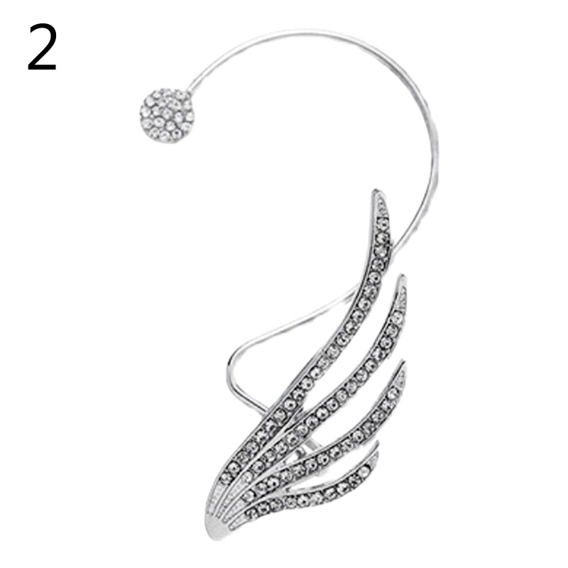 Khuyên Kẹp Vành Tai Hình Đôi Cánh Thiên Thần Đính Đá Lấp Lánh