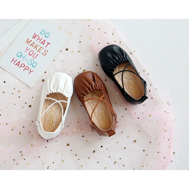 giày búp bê cho bé  giày bệt cho bé gái nhún bèo MGbaby có dây chống tuột đế êm chân  da PU mềm mùa đông he thu V369