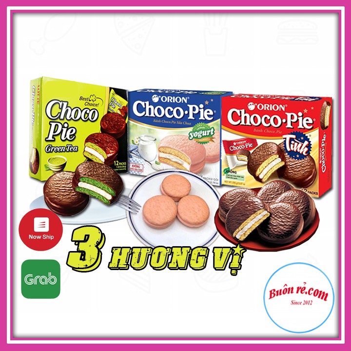 Hộp 12 chiếc bánh Chocopie 3 HƯƠNG VỊ mới thơm ngon bổ dưỡng lợi khuẩn – Buôn rẻ.com 01001