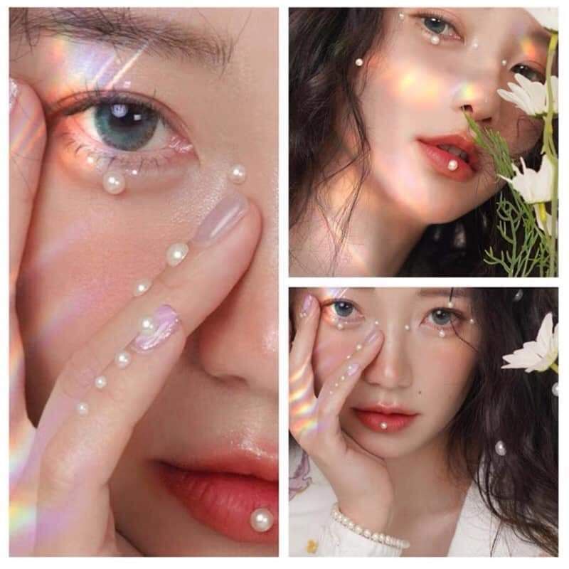 miếng dán đính hạt trang trí mặt - mackup ( có keo sẵn)