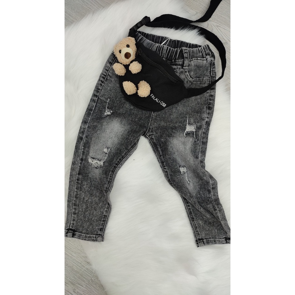 Quần Jean kèm theo túi gấu cực kì kute - Quần Đùi Cho Bé Quần Short Cho Bé Trai Thời Trang Trẻ Em - Bamie shop