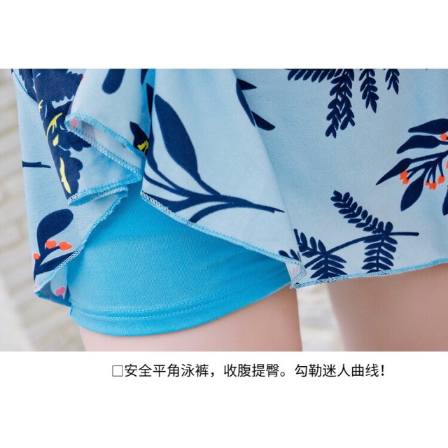 Bikini áo tắm hoạ tiết lá phong cách Hàn Quốc