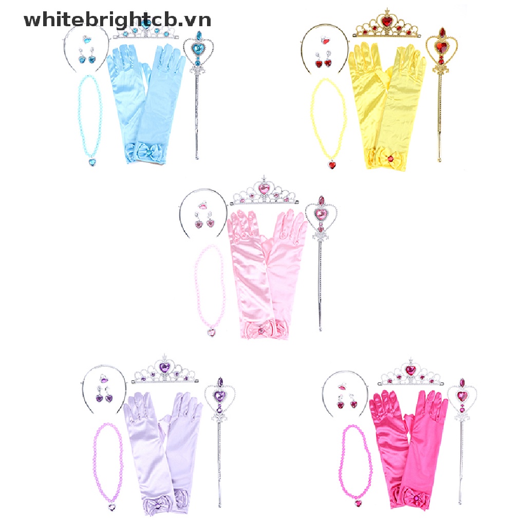 Set 6 Vòng cổ / Bộ Trang Sức / Vương Miện / Đôi Găng Tay Xinh Xắn Dành Cho Bé Gái