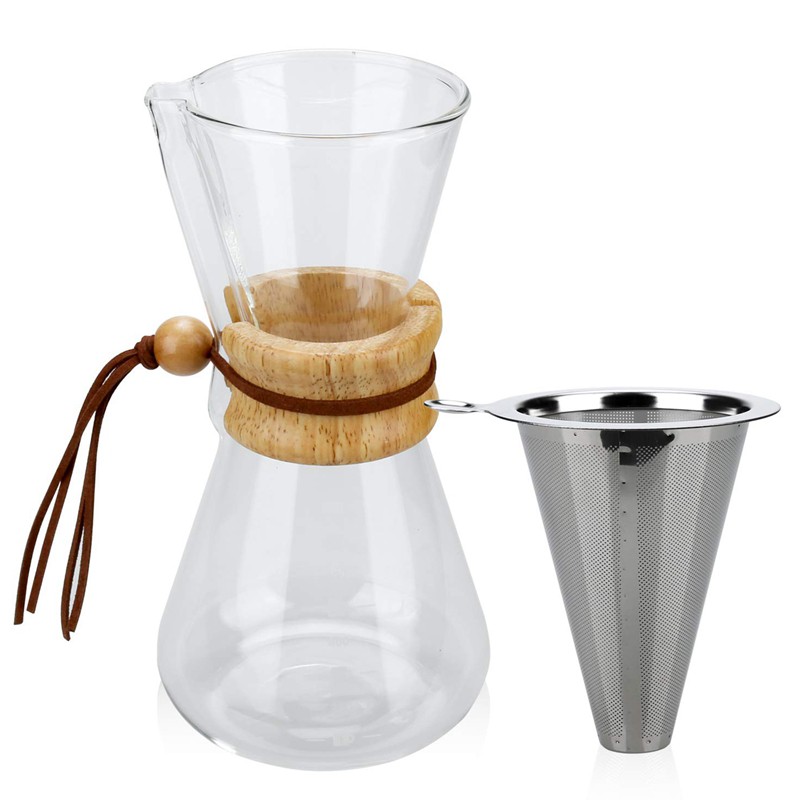 Pour over Coffee Maker, Borosilicate Glass Carafe Stainless Steel#HAVN