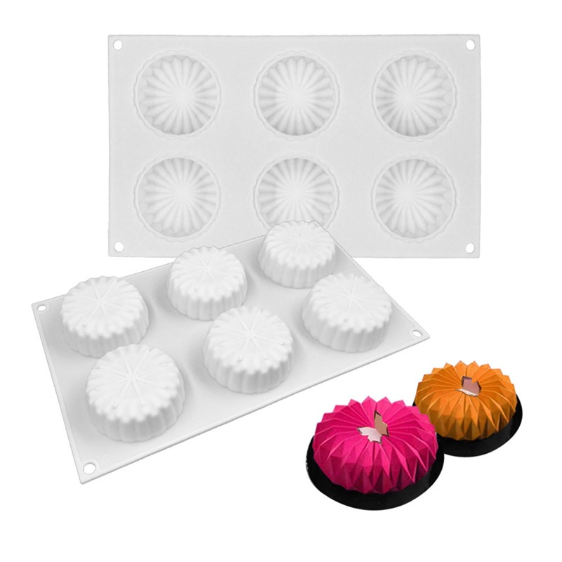 Khuôn Làm Bánh mousse Kiểu Pháp Hình Tròn 6 Ngăn diy