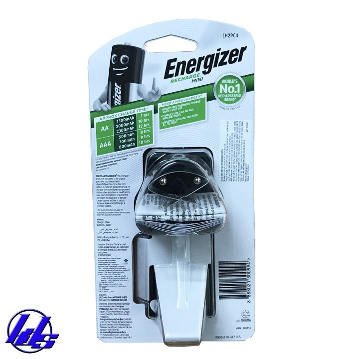 Bộ sạc pin AA, AAA Energizer CH2PC4 kèm 2 pin sạc AAA 700mAH