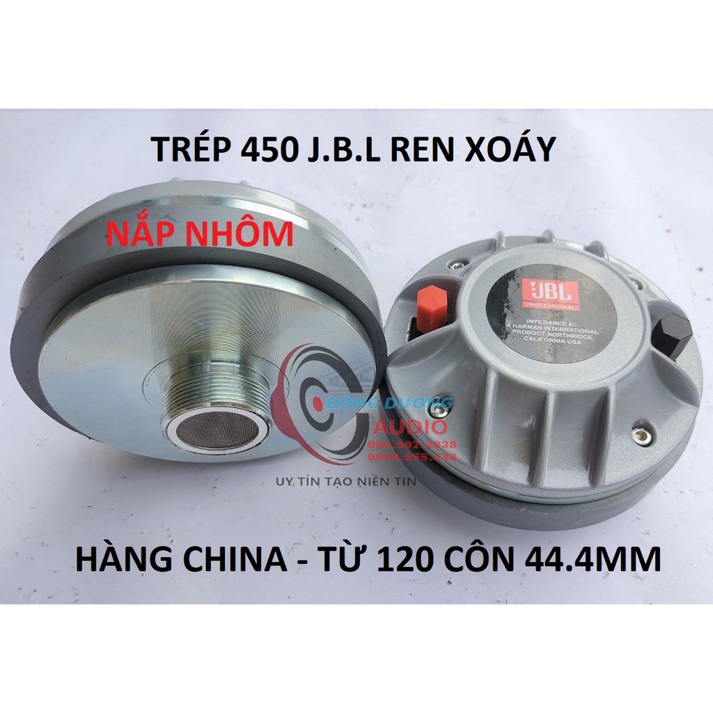 BỘ 2 CỦ - 450 JBL CHINA - NẮP NHÔM XÁM - COIL 44,4 ĐỒNG TRÒN - HÀNG NHẬP - TRÉP BAY BỔNG