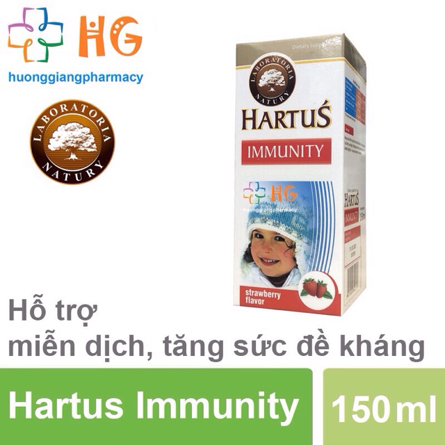 Hartus' Immunity - Tăng cường sức đề kháng cho bé, hết ốm vặt, phòng ngừa các bệnh đường hô hấp (Lọ 150ml)