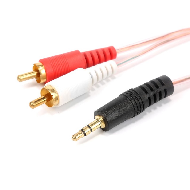 Cáp âm thanh 3.5mm sang 2 RCA dành cho điện thoại tai nghe loa jack cắm màu đen dài 1.5m/3m/5m/10m