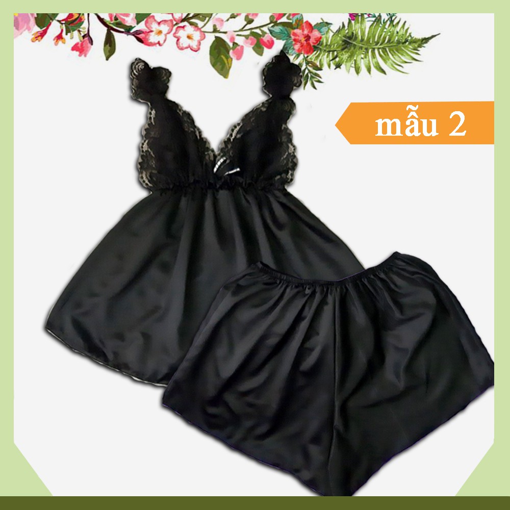 Đồ ngủ sexy satin phối ren hàng bigsize dưới 90kg | BigBuy360 - bigbuy360.vn