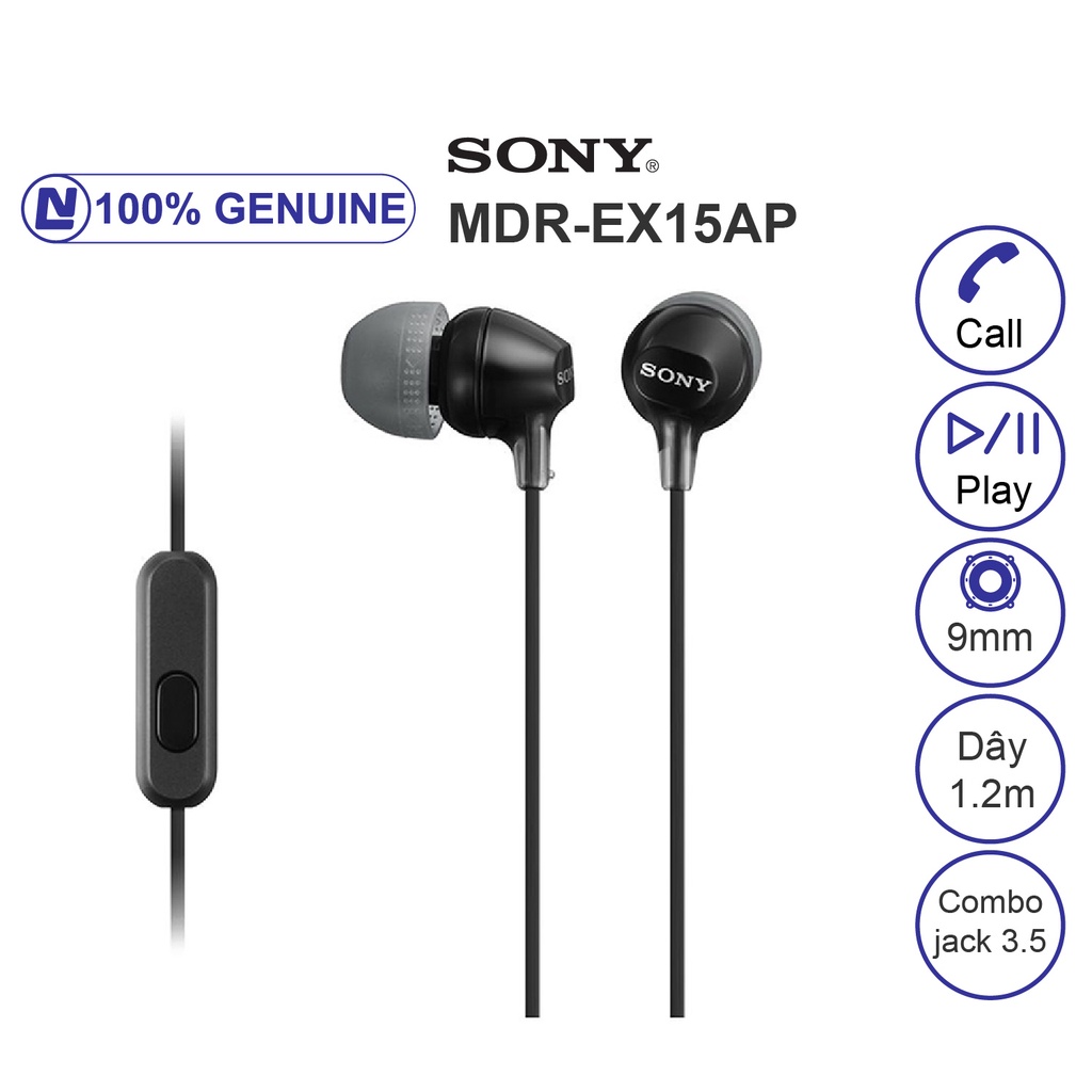 NEW Full box - Sony MDR-EX15AP Tai nghe nhét tai có dây - Micro