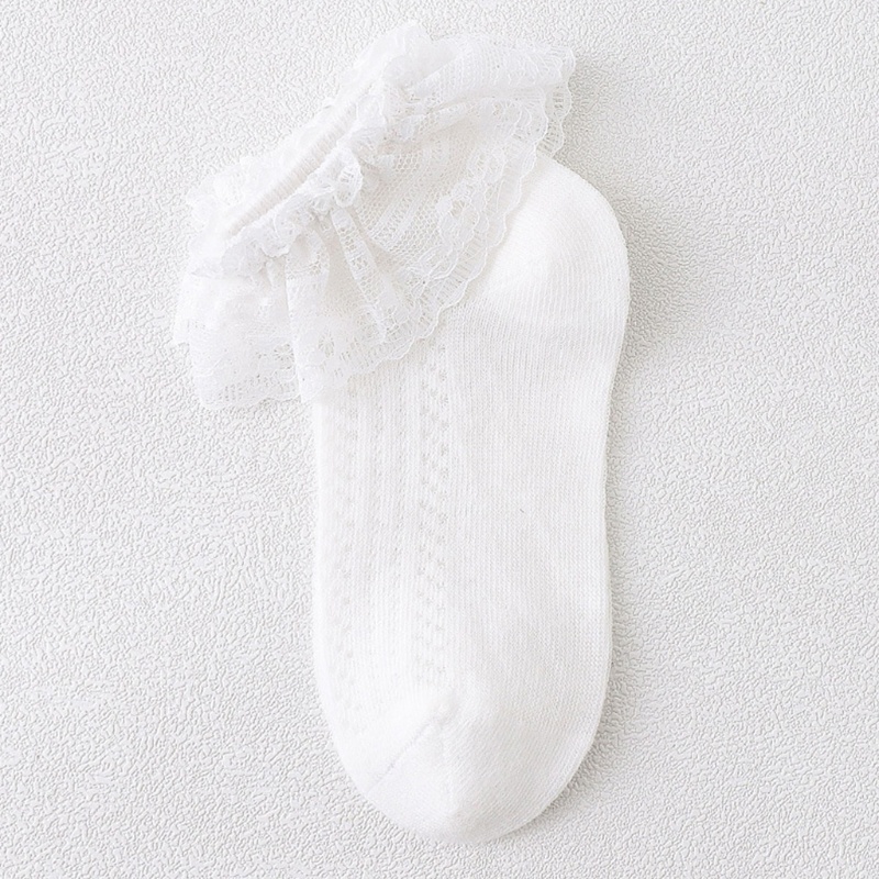 Haha Vớ Lưới Cotton Thoáng Khí Màu Trơn Dành Cho Bé Gái Mới Biết Đi