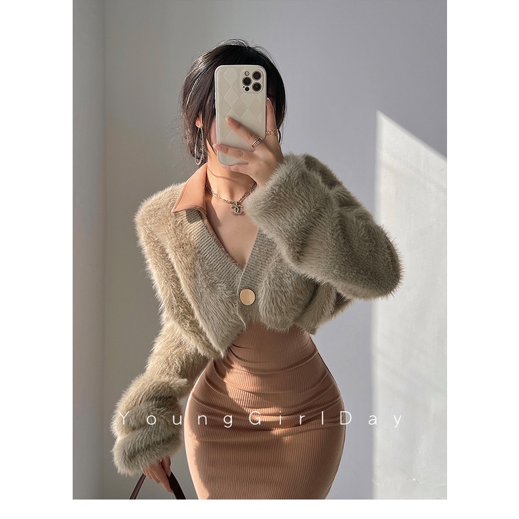 Áo Khoác Cardigan Cổ Chữ V Phong Cách Hàn Quốc Thời Trang Mùa Thu Mới Cho Nữ