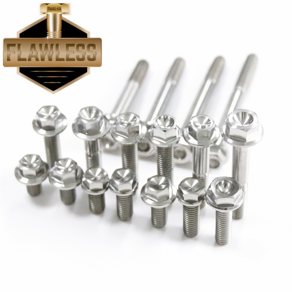 Bộ Bu Lông Gắn Động Cơ Mặt Bích Bằng Titan Gr5 M6×10/12/15/20/22/25/28/30/32/35/40/45/50/55/60 Hàng Có Sẵn