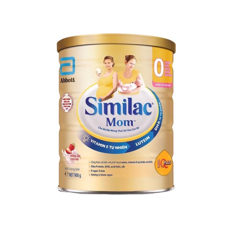 Sữa bột Similac Mom hương Vani/ Dâu 900g ( Mẫu Mới )