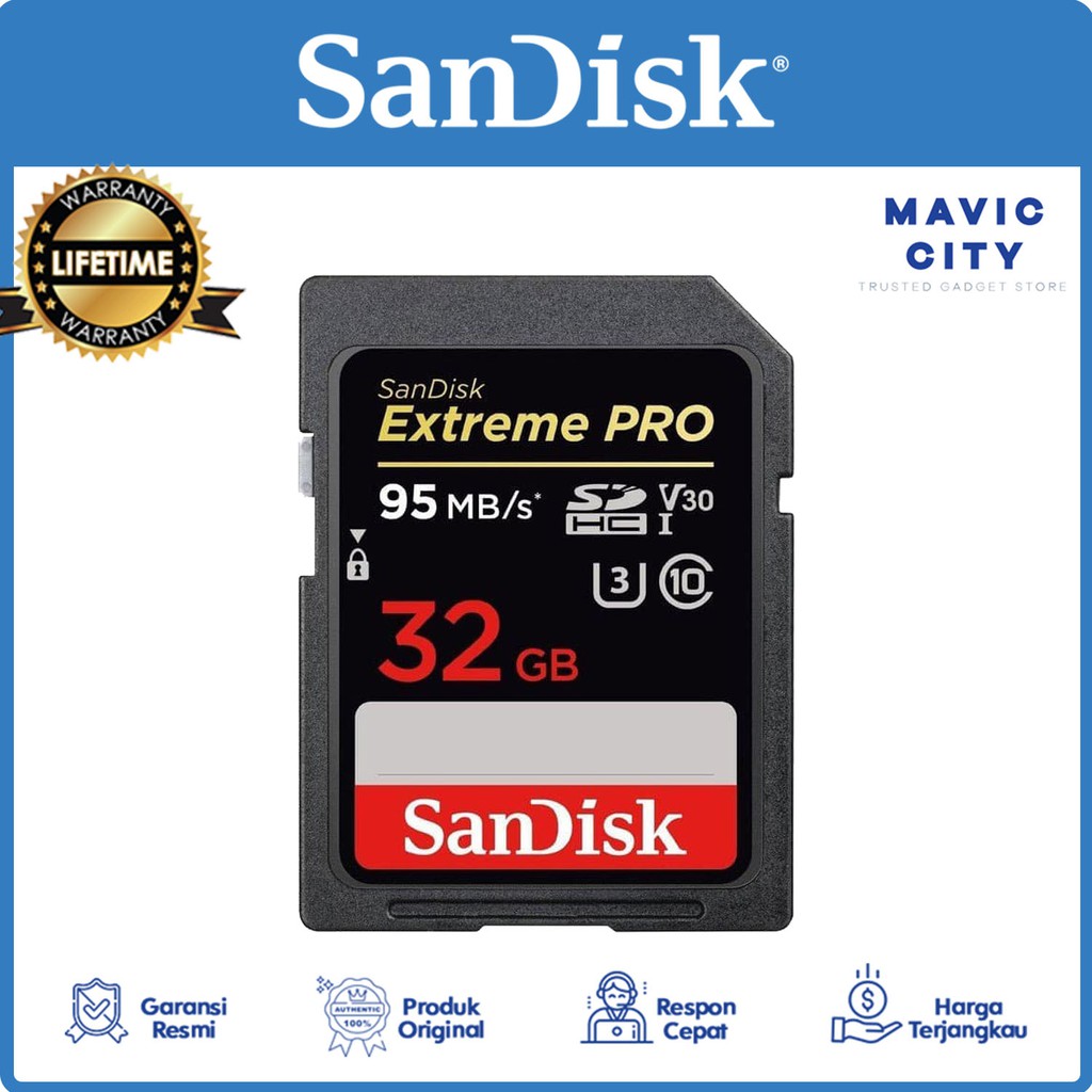 Thẻ Nhớ Sandisk Extreme Pro 95mbps Sdxc Sdcard 32gb