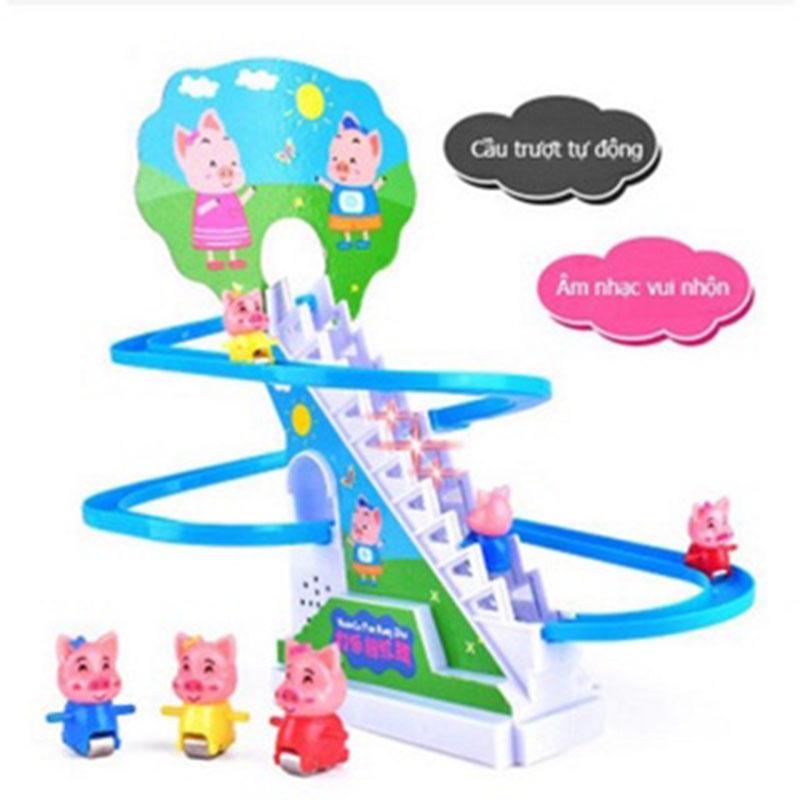 Đồ Chơi Heo Peppa, Heo Con Leo Cầu Thang Ngộ Nghĩnh Có Âm Nhạc Và Đèn, Đồ Chơi Trẻ Em