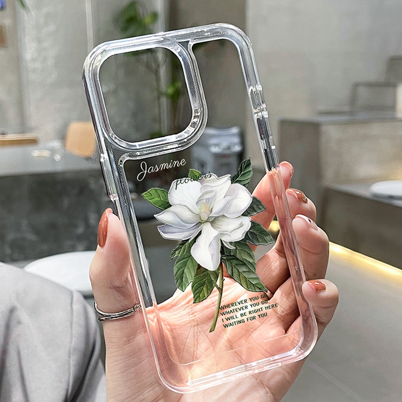 Ốp Điện Thoại DecoPhone Acrylic tpu acrylic Trong Suốt Họa Tiết Hoa Cho iphone 6s 7 8 plus x xs xr 11 12 13 14 15 max pro