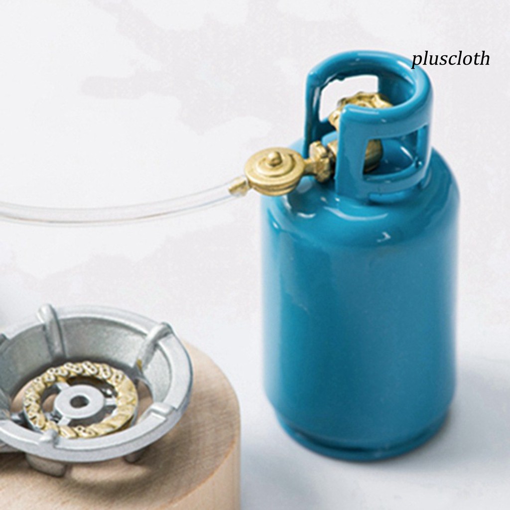 Mô hình bếp chảo muỗng bình gas cỡ nhỏ tỉ lệ 1 / 12 trang trí nhà búp bê