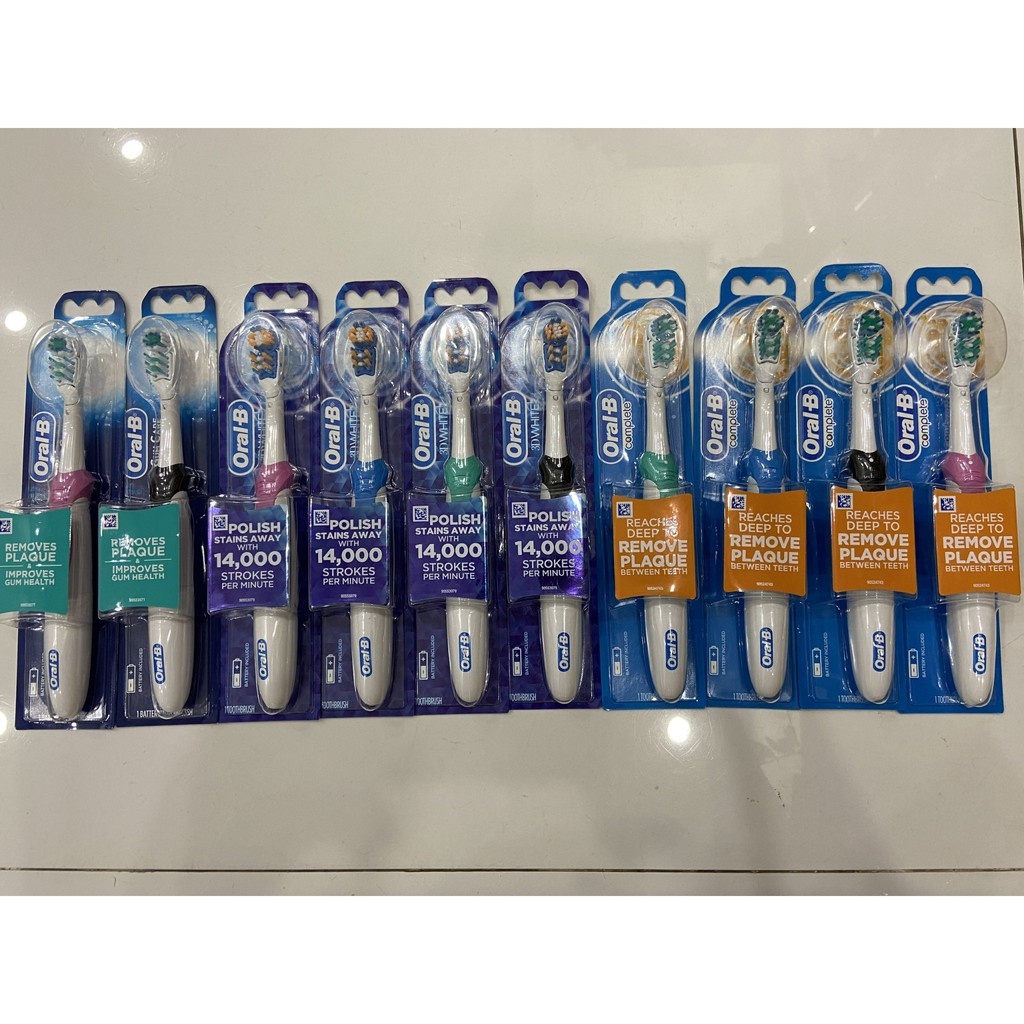 Bàn Chải Pin Oral-B Gum care, 3Dwhite, Complete - Dùng pin AA