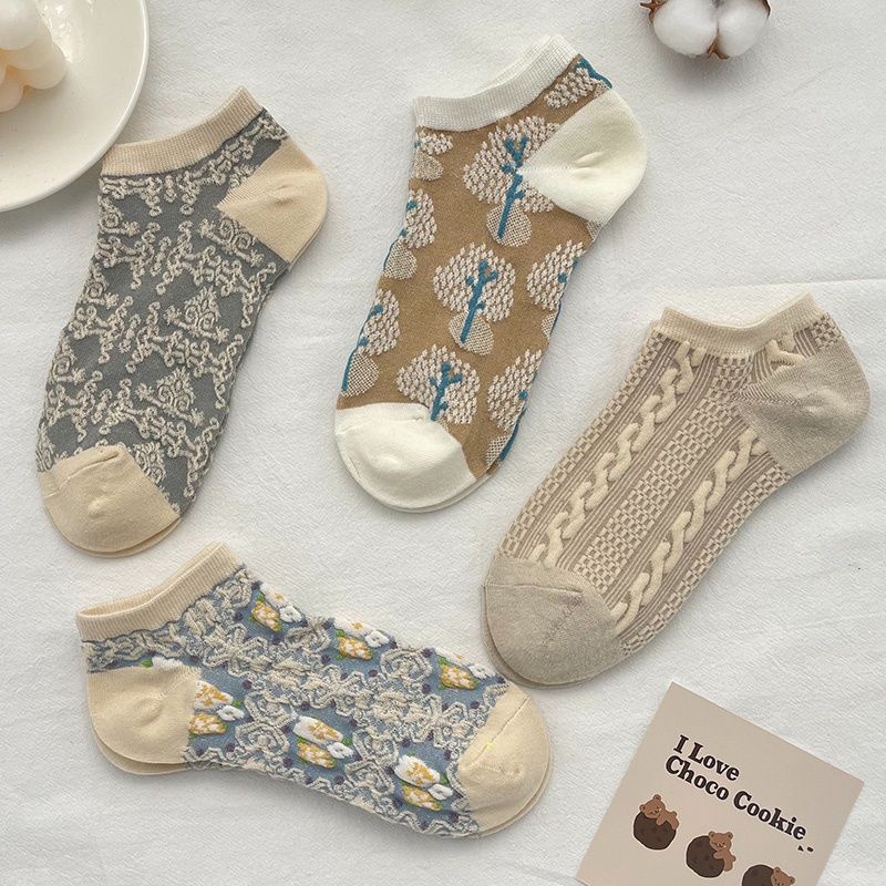 Vớ Cotton Cổ Thuyền Mỏng Nhẹ Tàng Hình Phong Cách Hàn Quốc Thời Trang Xuân Hè Cho Nữ