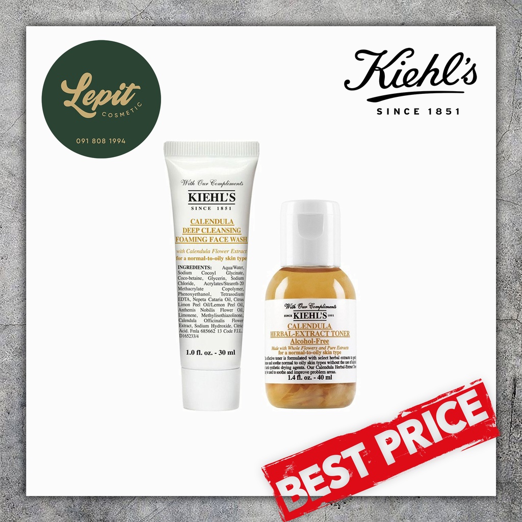 Sữa Rửa Mặt Và Toner Hoa Cúc Kiehls Calendula Minisize - Srm Cúc