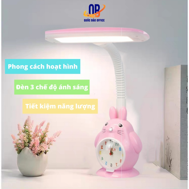 Đèn học chống cận MẮT VIỆT DMV009 - 3 chế độ ánh sáng - đồng hồ báo thức hình thỏ