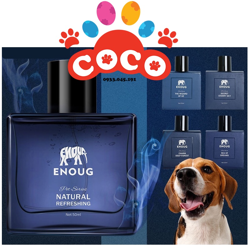 Nước Hoa Cao Cấp ENOUG 50ml hương rừng quyến rũ, tự nhiên giữ mùi, lưu hương thơm, an toàn dành cho chó mèo