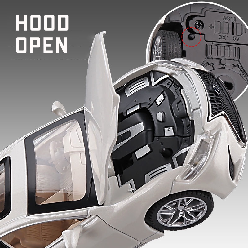 Mô Hình Xe Hơi Lexus LS500h Bằng Hợp Kim Tỉ Lệ 1: 32 Có Đèn Và Âm Thanh Sống Động