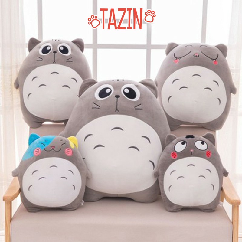 Gấu bông totoro biểu cảm, thú nhồi bông totoro cao cấp Tazin