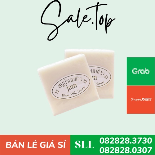 (01 bánh) Xà phồng sữa cám gạo Thái Lan Rice Milk Soap Jam - sale.top