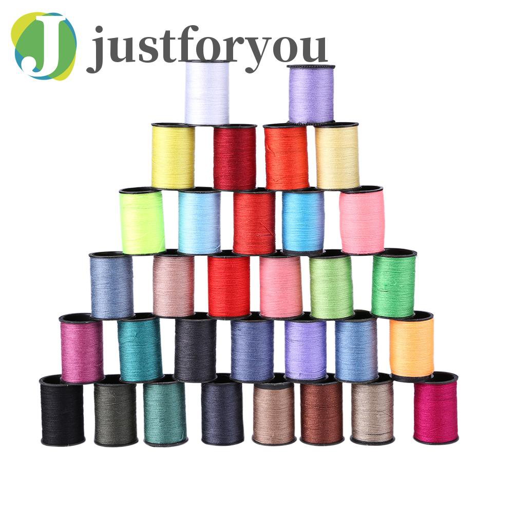 Justforyou2 100pcs Assorted Color Thread Set Embroidery Sewing Machine Spool Bobbin Kit