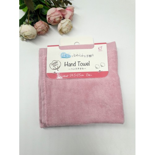 Set 2 khăn mặt mềm mịn cho bé 100% cotton (màu hồng) NỘI ĐỊA NHẬT BẢN