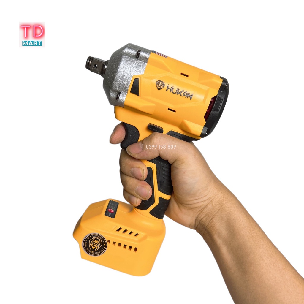 Thân Máy siết bulong pin 21V HUKAN X4 Pro lực siết 330NM Không Chổi than chân pin phổ thông