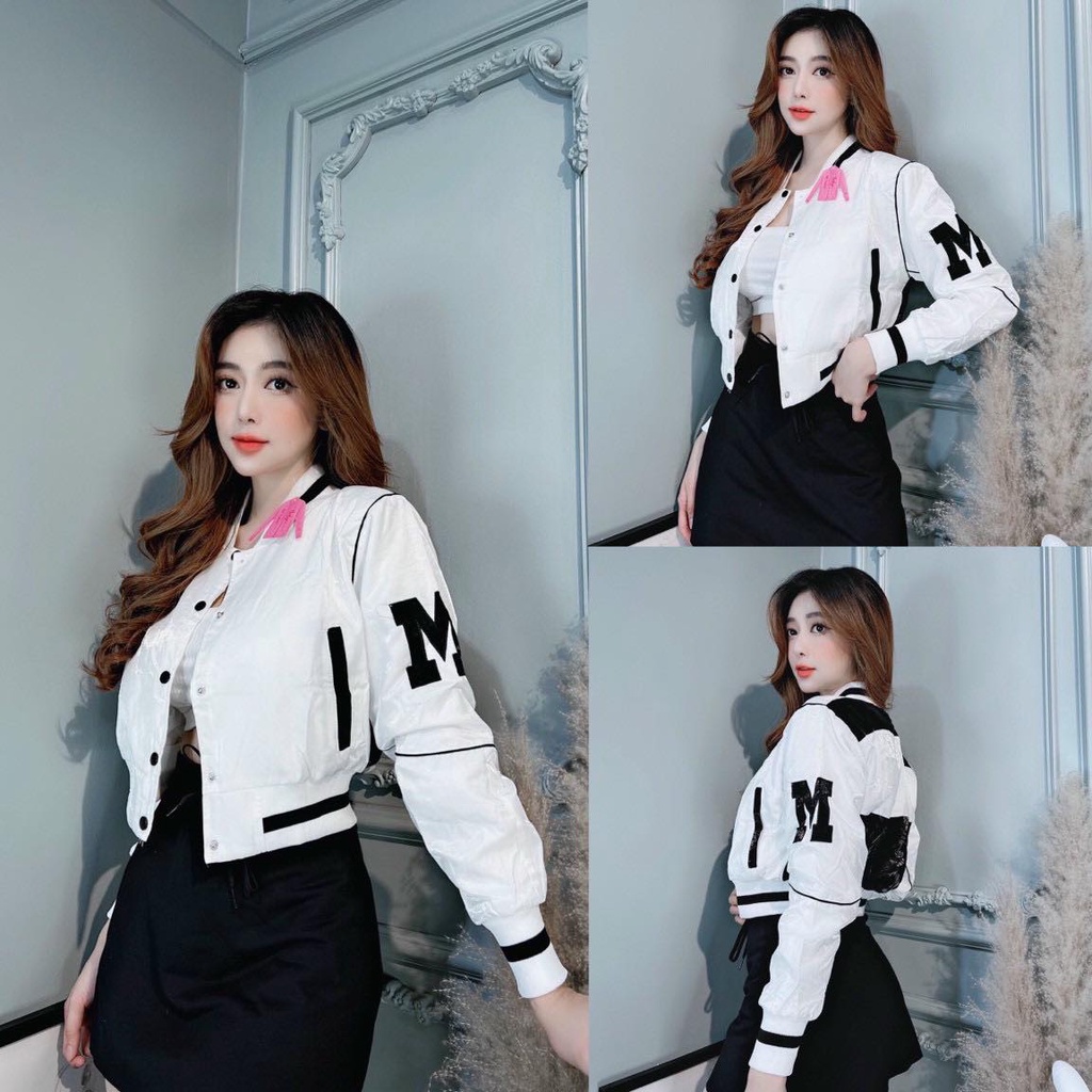 Áo Khoác Nữ MIỄN PHÍ VẬN CHUYỂN Thêu Chữ M Siêu Đẹp Mẫu Khoát Chốn Nắng Phom Lửng Croptop Cá Tính Dành Cho Phái Đẹp
