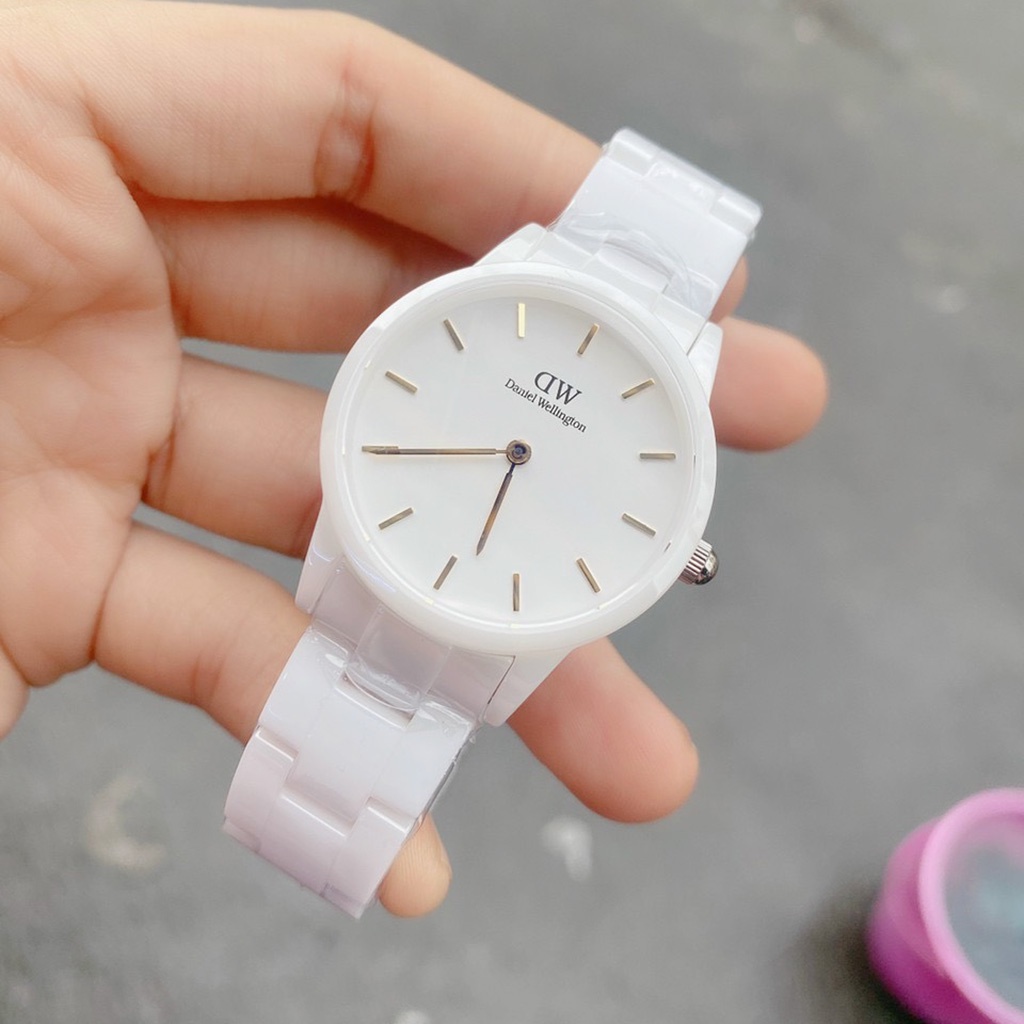 Đồng hồ nữ DW mặt tròn đá ceramic mặt tròn sang trọng mới nhất Full Box