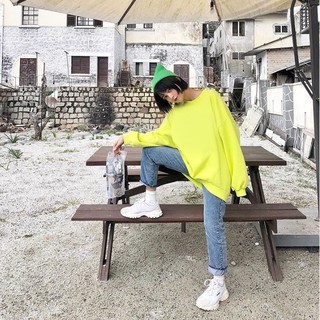 Áo SWEATER Trơn XANH CHUỐI UNISEX 1hitshop