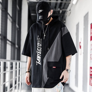 Áo thun thể thao tay ngắn có mũ trùm thời trang mùa hè cho nam