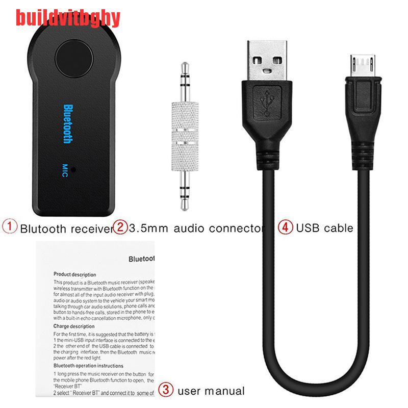 {buildvitbghy}Wireless Bluetooth 5.0 Receiver Transmitter Adapter 3.5mm Jack Car Music Audio IHL