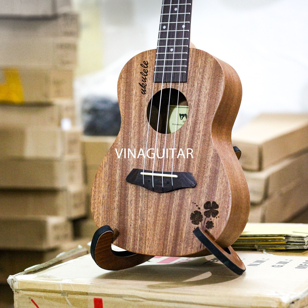 Đàn Ukulele Concert BWS Cỏ 4 Lá May Mắn Full Gỗ Mahogany