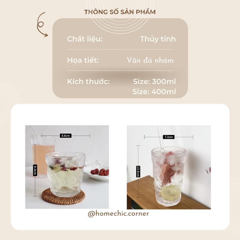 Ly thuỷ tính cốc nước vân đá nhám cốc uống cà phê | HOME CHIC CORNER