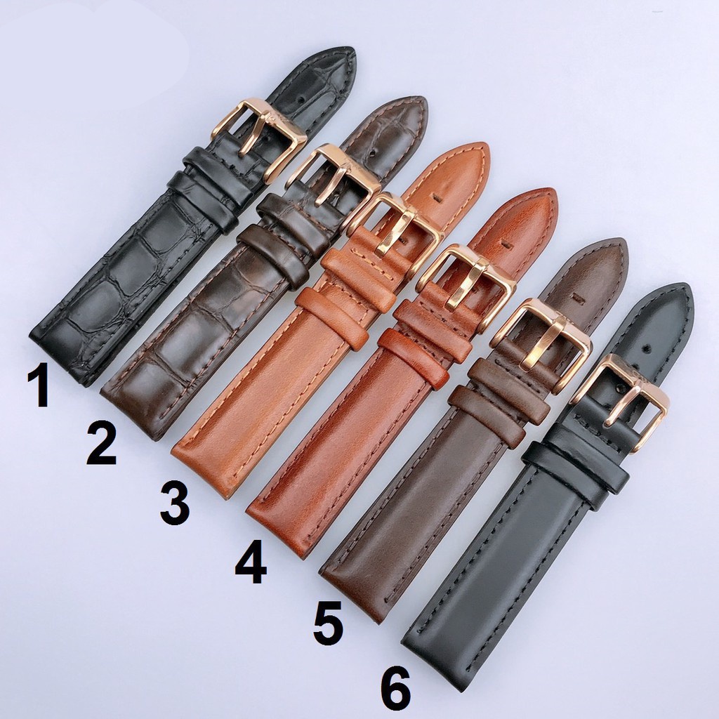 Dây Đồng Hồ Da Nam Nữ Daniel Wellington Khóa Vàng & Bạc Đủ Size DW Chính Hãng - OtisWatch