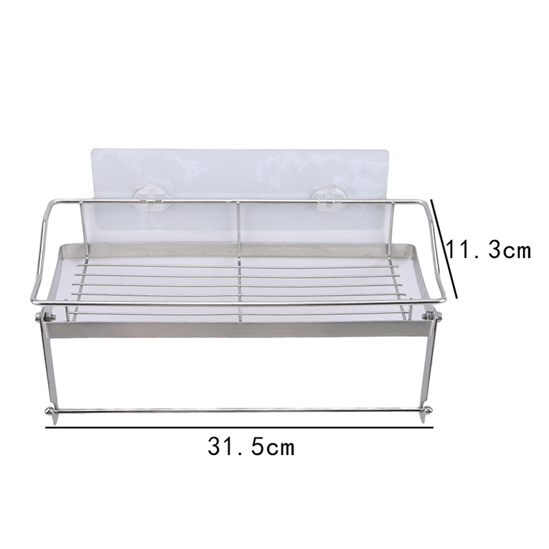 Adhesive Bathroom Shelf Shower Basket Shelf Kitchen Organizer Rack