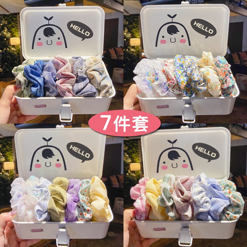 Dây Cột Tóc Cao Su Co Giãn Kẻ Sọc Caro Xinh Xắn Thời Trang Cho Nữ