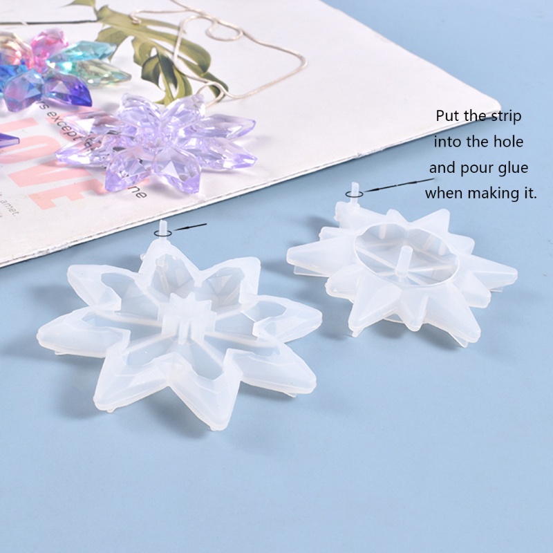 Sa Khuôn Silicone Hình Bông Tuyết 3D Làm Đồ Trang Trí Giáng Sinh DIY