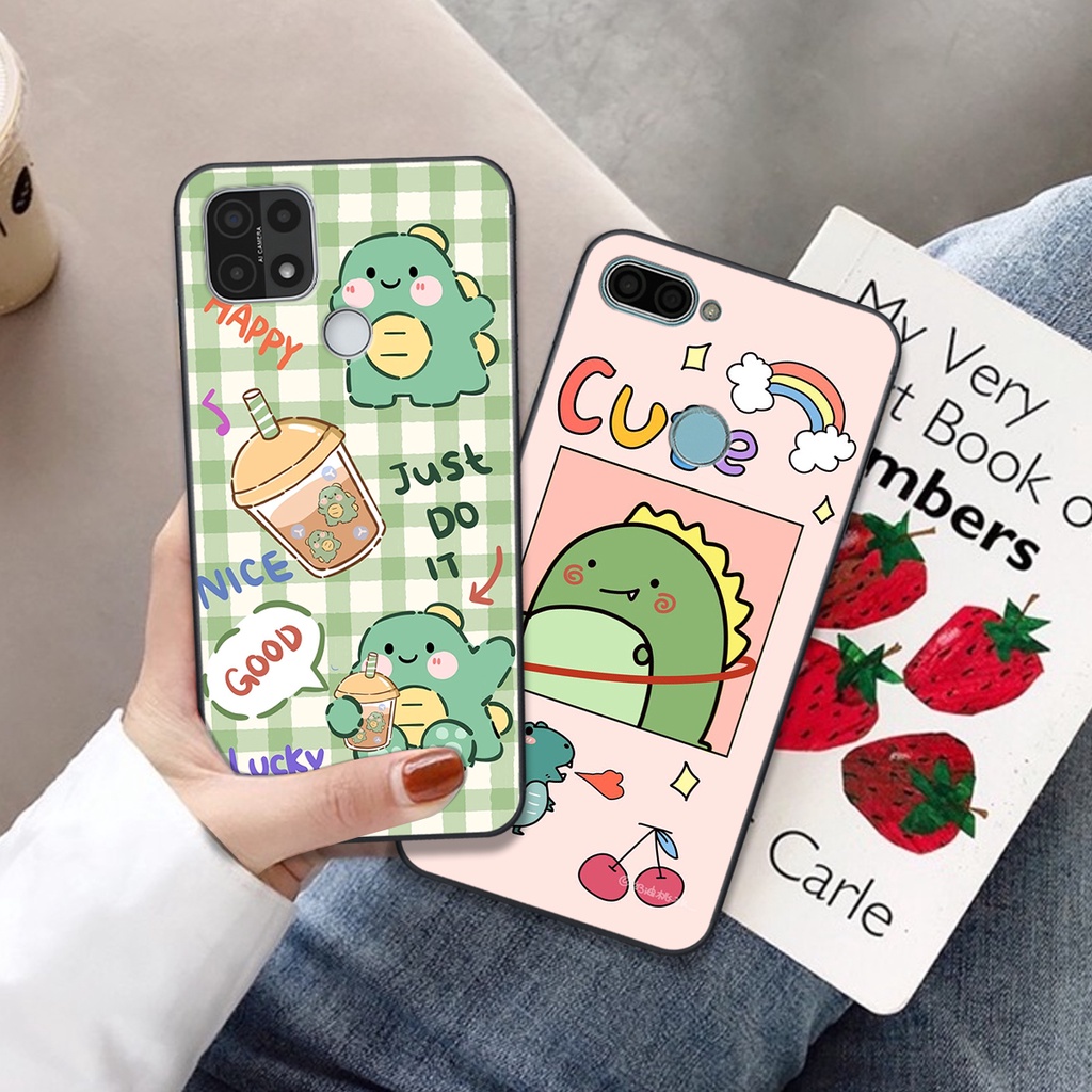 Ốp lưng Oppo A12 - A15 in hình khủng long cute