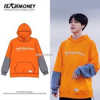Áo hoodie cam tay ghi giống BTS Jimin